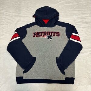 New England Patriots Sweatshirt Youth Large 14-16 Shirt Hoodie Boys Pocket